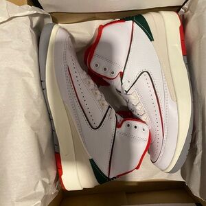 NWT Jordan Retro 2 Grade School White | Fire Red | Fir | Sail